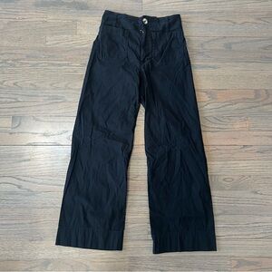 Maeve Colette Wide Pant Leg Crop Black Tailored Trouser Size 25